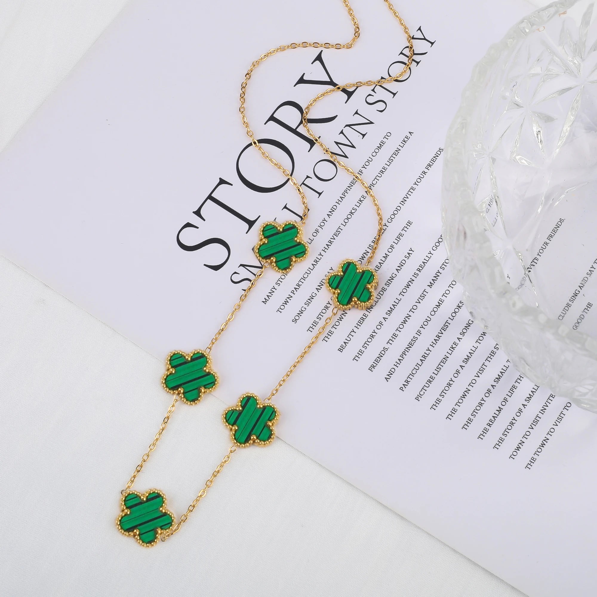 Golden Blossom Charm Bracelet Five Leaf Flower Petal