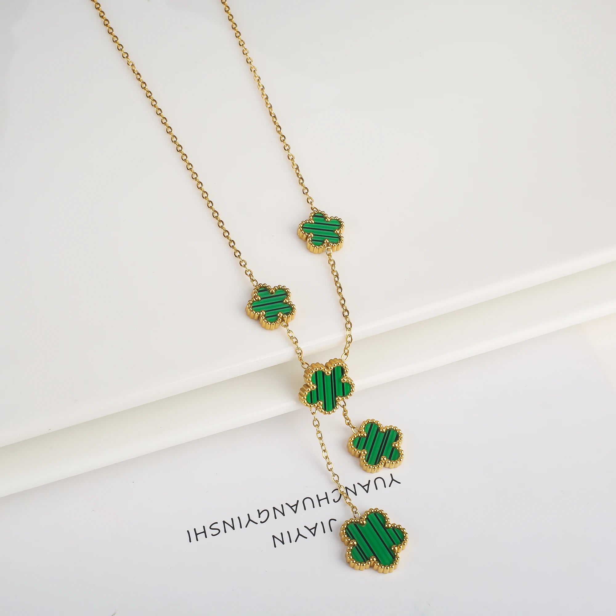 Golden Blossom Charm Bracelet Five Leaf Flower Petal
