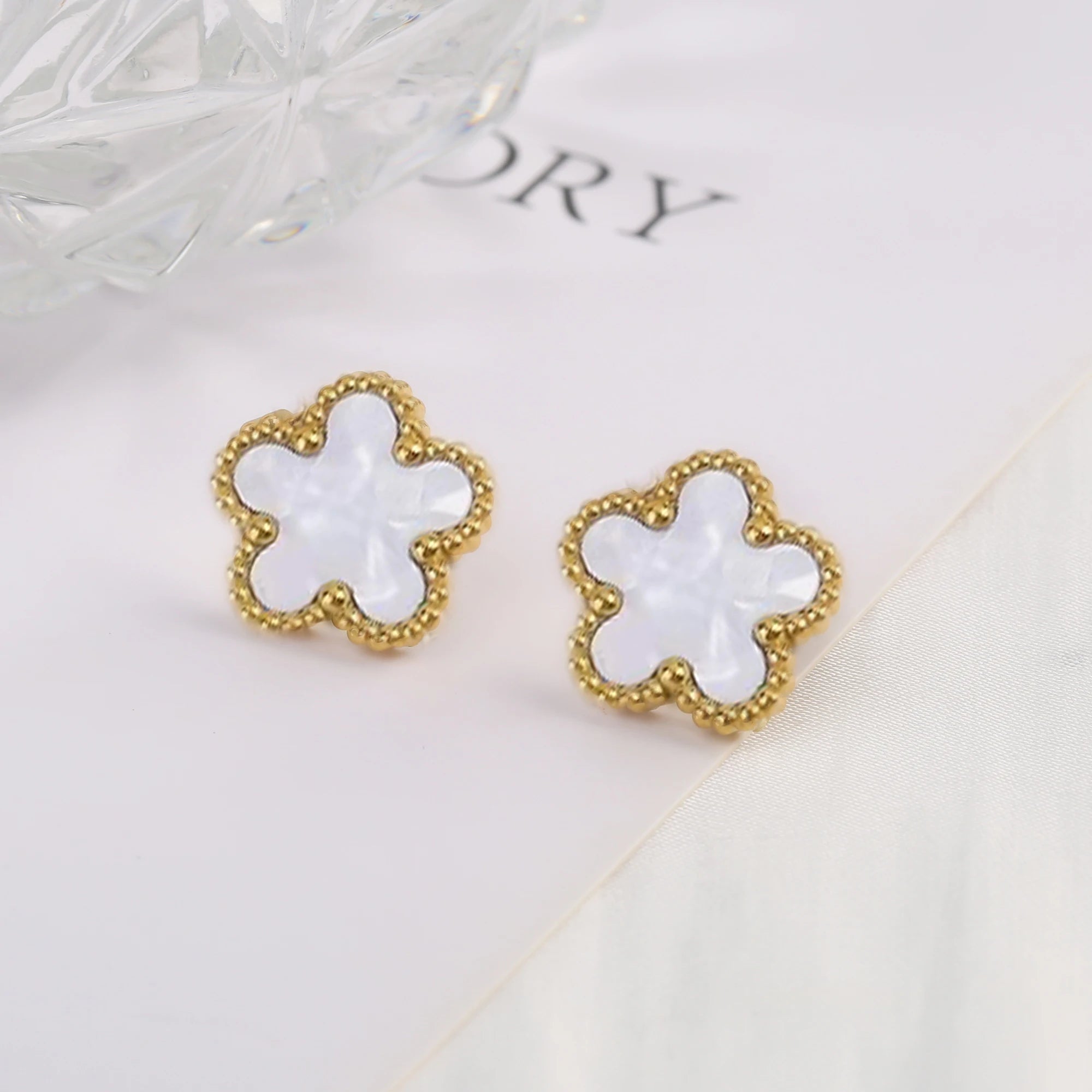 Golden Blossom Charm Bracelet Five Leaf Flower Petal