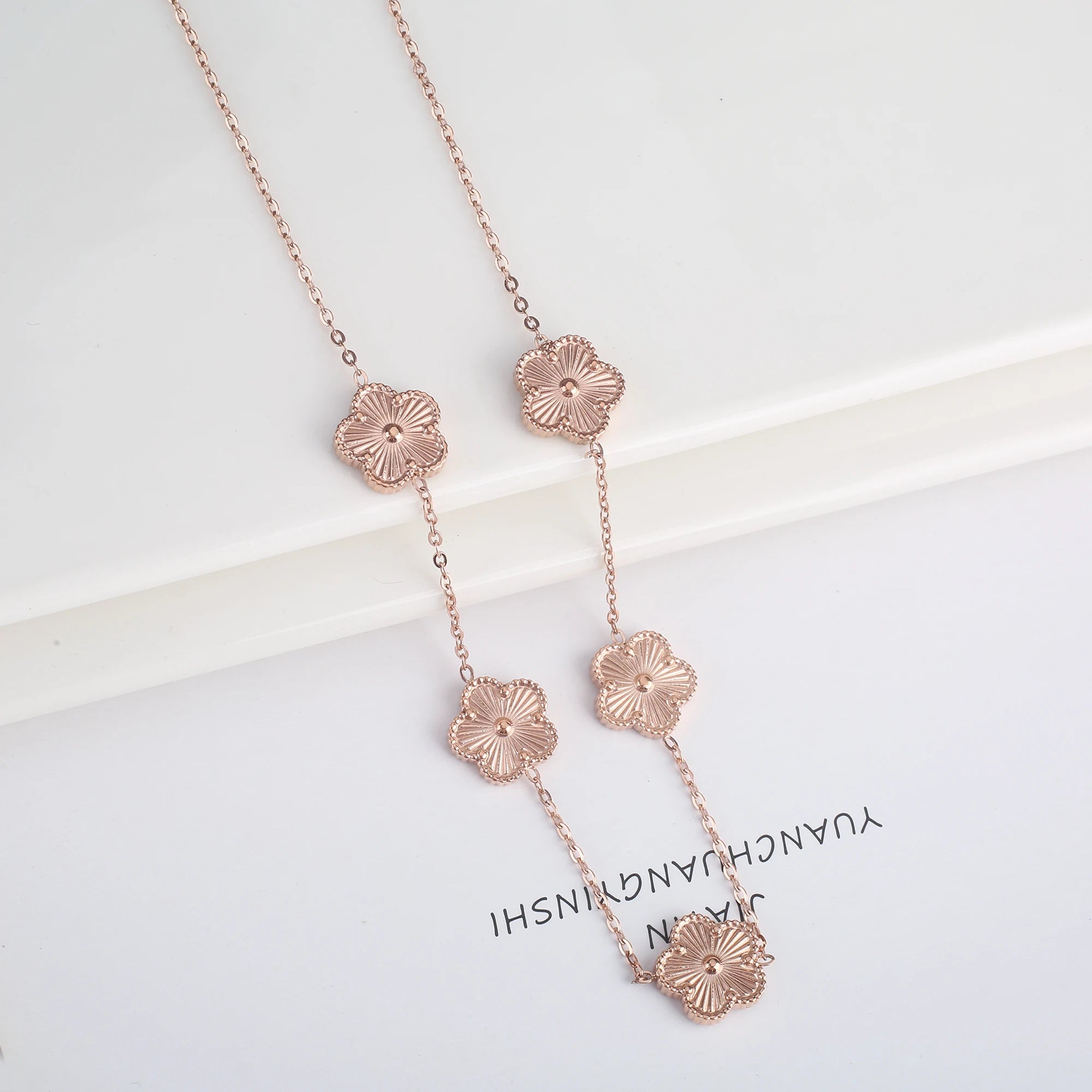 Golden Blossom Charm Bracelet Five Leaf Flower Petal